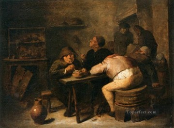 アドリアン・ブラウワー Painting - 喫煙者のある室内 1632年 バロック様式の田園生活 アドリアン・ブラウワー